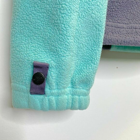 the North Face Fleece Full Zip mock neck Jacket Shell rock Color block Sz Xs - Picture 8 of 11